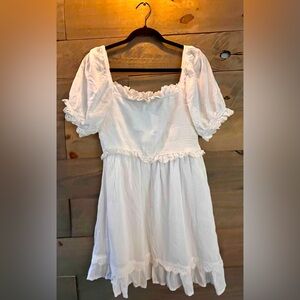 BABYDOLL ROMANTIC COQUETTE SWEETHEART  COTTON LINED WHITE DRESS